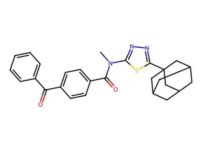 N-[5-(1-adamantyl)-1,3,4-thiadiazol-2-yl]-4-benzoyl-N-methylbenzamide structure