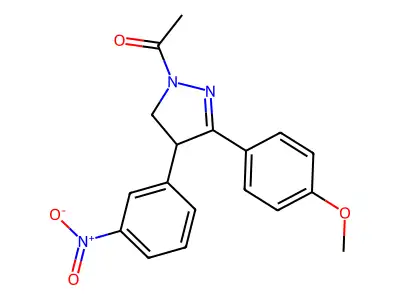 1-[5-(4-Methoxyphenyl)-4-(3-nitrophenyl)-3,4-dihydropyrazol-2-yl]ethanone structure