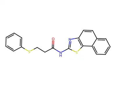 N-(naphtho[2,1-d]thiazol-2-yl)-3-(phenylthio)propanamide structure