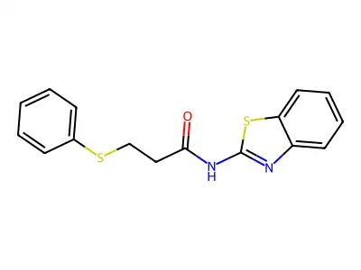 N-(1,3-benzothiazol-2-yl)-3-(phenylsulfanyl)propanamide structure