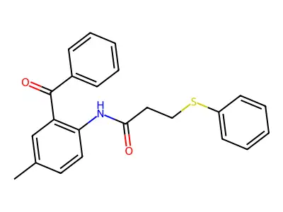 N-(2-benzoyl-4-methylphenyl)-3-(phenylthio)propanamide structure