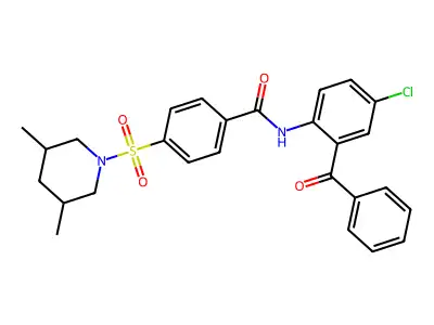 N-(2-benzoyl-4-chlorophenyl)-4-[(3,5-dimethylpiperidin-1-yl)sulfonyl]benzamide structure