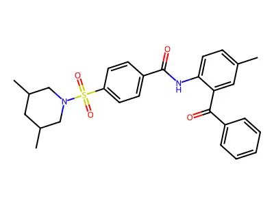 N-(2-benzoyl-4-methylphenyl)-4-[(3,5-dimethylpiperidin-1-yl)sulfonyl]benzamide structure
