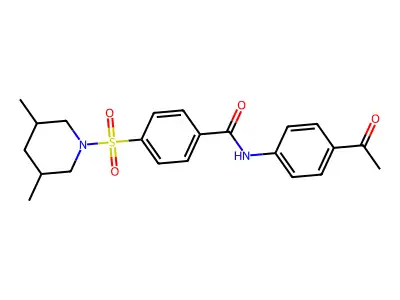 N-(4-acetylphenyl)-4-[(3,5-dimethylpiperidin-1-yl)sulfonyl]benzamide structure