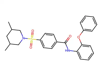 4-((3,5-dimethylpiperidin-1-yl)sulfonyl)-N-(2-phenoxyphenyl)benzamide structure