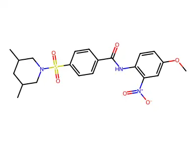 4-[(3,5-dimethylpiperidin-1-yl)sulfonyl]-N-(4-methoxy-2-nitrophenyl)benzamide structure