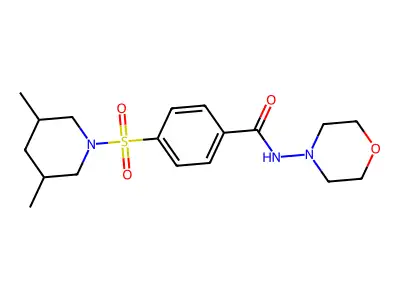 4-((3,5-dimethylpiperidin-1-yl)sulfonyl)-N-morpholinobenzamide structure
