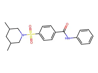 4-((3,5-dimethylpiperidin-1-yl)sulfonyl)-N-phenylbenzamide structure