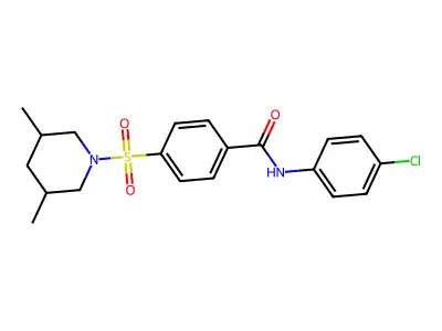 N-(4-chlorophenyl)-4-((3,5-dimethylpiperidin-1-yl)sulfonyl)benzamide structure