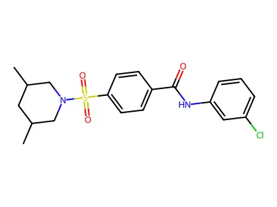 N-(3-chlorophenyl)-4-((3,5-dimethylpiperidin-1-yl)sulfonyl)benzamide structure