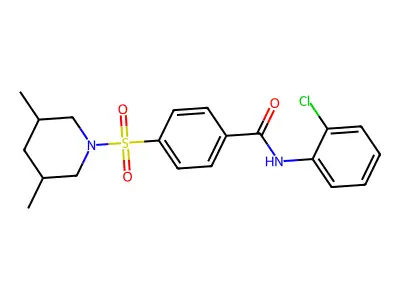 N-(2-chlorophenyl)-4-[(3,5-dimethylpiperidin-1-yl)sulfonyl]benzamide structure