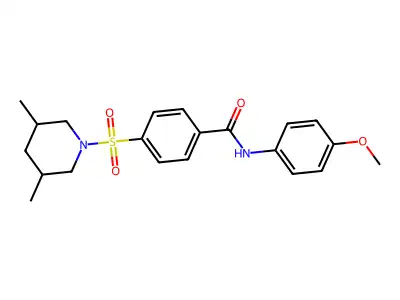 4-[(3,5-dimethylpiperidin-1-yl)sulfonyl]-N-(4-methoxyphenyl)benzamide structure