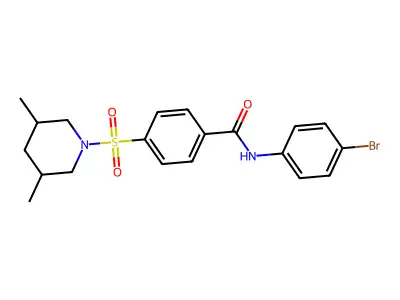 N-(4-bromophenyl)-4-[(3,5-dimethylpiperidin-1-yl)sulfonyl]benzamide structure