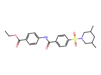 Ethyl 4-{4-[(3,5-dimethylpiperidin-1-yl)sulfonyl]benzamido}benzoate structure