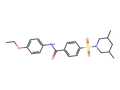 4-(3,5-dimethylpiperidin-1-yl)sulfonyl-N-(4-ethoxyphenyl)benzamide structure