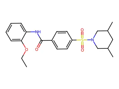 4-[(3,5-dimethylpiperidin-1-yl)sulfonyl]-N-(2-ethoxyphenyl)benzamide structure
