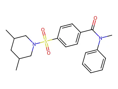 4-(3,5-dimethylpiperidin-1-yl)sulfonyl-N-methyl-N-phenylbenzamide structure