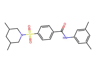 N-(3,5-dimethylphenyl)-4-[(3,5-dimethylpiperidin-1-yl)sulfonyl]benzamide structure