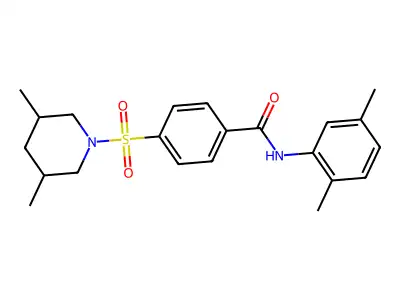N-(2,5-dimethylphenyl)-4-((3,5-dimethylpiperidin-1-yl)sulfonyl)benzamide structure