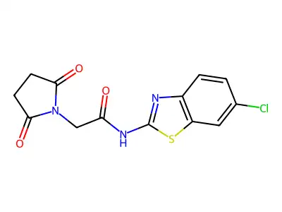 N-(6-chloro-1,3-benzothiazol-2-yl)-2-(2,5-dioxopyrrolidin-1-yl)acetamide structure