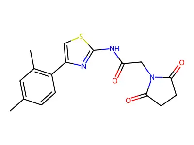 N-[4-(2,4-dimethylphenyl)-1,3-thiazol-2-yl]-2-(2,5-dioxopyrrolidin-1-yl)acetamide structure