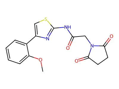 2-(2,5-dioxopyrrolidin-1-yl)-N-[4-(2-methoxyphenyl)-1,3-thiazol-2-yl]acetamide structure