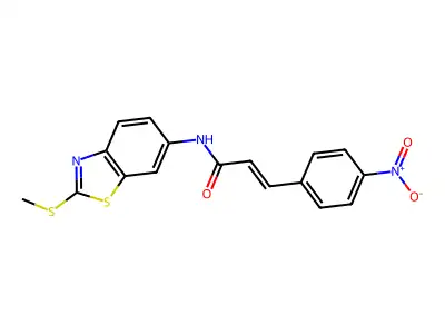 (E)-N-(2-(methylthio)benzo[d]thiazol-6-yl)-3-(4-nitrophenyl)acrylamide structure