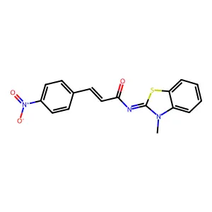 (2E,NE)-N-(3-methylbenzo[d]thiazol-2(3H)-ylidene)-3-(4-nitrophenyl)acrylamide structure