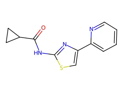 N-(4-pyridin-2-yl-1,3-thiazol-2-yl)cyclopropanecarboxamide structure