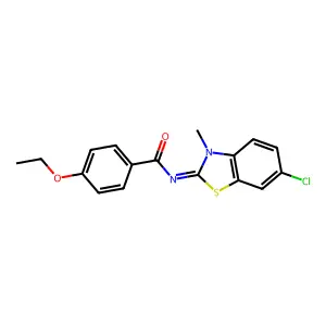 N-(6-chloro-3-methyl-1,3-benzothiazol-2-ylidene)-4-ethoxybenzamide structure