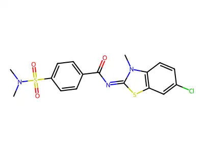 N-(6-chloro-3-methyl-1,3-benzothiazol-2-ylidene)-4-(dimethylsulfamoyl)benzamide structure