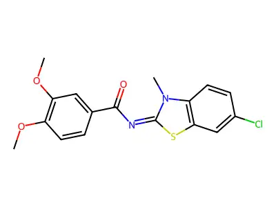 (Z)-N-(6-chloro-3-methylbenzo[d]thiazol-2(3H)-ylidene)-3,4-dimethoxybenzamide structure