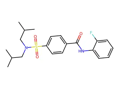 4-[bis(2-methylpropyl)sulfamoyl]-N-(2-fluorophenyl)benzamide structure