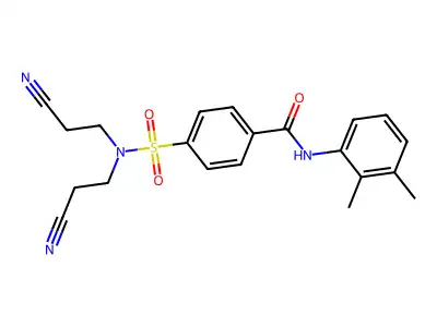 4-[bis(2-cyanoethyl)sulfamoyl]-N-(2,3-dimethylphenyl)benzamide structure