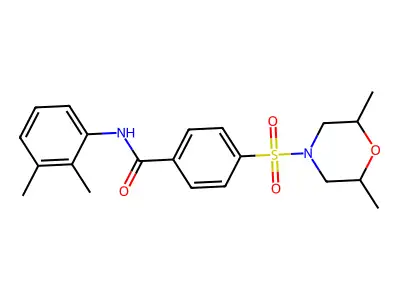 4-[(2,6-dimethylmorpholin-4-yl)sulfonyl]-N-(2,3-dimethylphenyl)benzamide structure