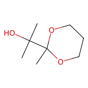 2-(1-Hydroxy-1-methylethyl-2-methyl-1,3-dioxane structure