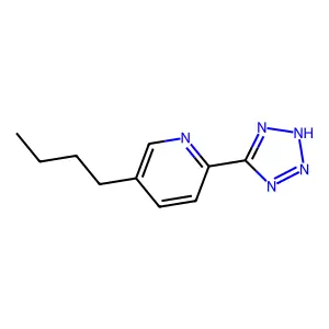 5-butyl-2-(2H-tetrazol-5-yl)pyridine structure