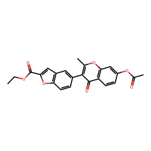ethyl 5-(7-acetoxy-2-methyl-4-oxo-4H-chromen-3-yl)benzofuran-2-carboxylate structure