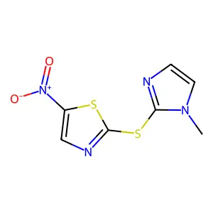 Thiazole, 2-((1-methyl-1H-imidazol-2-yl)thio)-5-nitro- structure