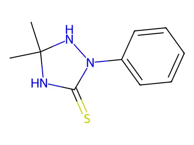 5,5-Dimethyl-2-phenyl-1,2,4-triazolidine-3-thione structure