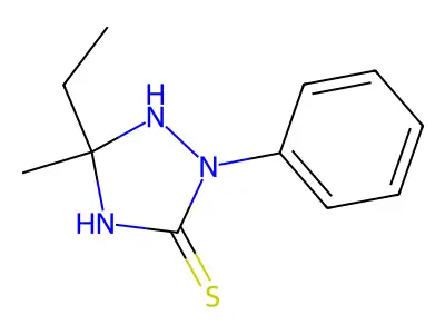 5-Ethyl-5-methyl-2-phenyl-1,2,4-triazolidine-3-thione structure