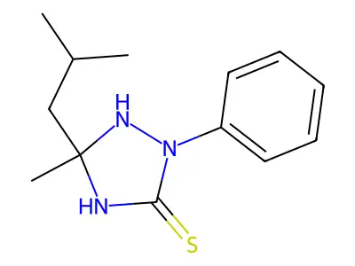 5-Methyl-5-(2-methylpropyl)-2-phenyl-1,2,4-triazolidine-3-thione structure