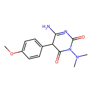 6-amino-3-(dimethylamino)-5-(4-methoxyphenyl)-5H-pyrimidine-2,4-dione structure