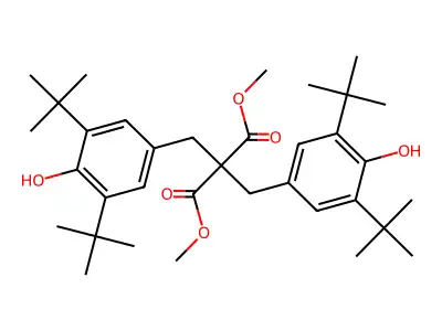 Dimethyl bis((3,5-bis(1,1-dimethylethyl)-4-hydroxyphenyl)methyl)malonate structure