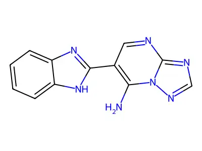 [1,2,4]Triazolo[1,5-a]pyrimidin-7-amine, 6-(1H-benzimidazol-2-yl)- structure