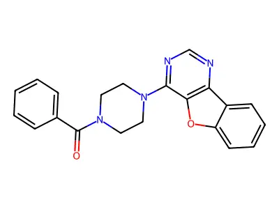 [4-([1]Benzofuro[3,2-d]pyrimidin-4-yl)piperazin-1-yl]-phenylmethanone structure