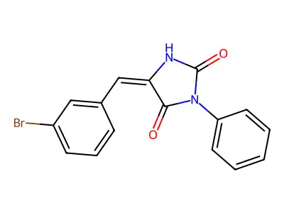 (5E)-5-[(3-bromophenyl)methylidene]-3-phenylimidazolidine-2,4-dione structure