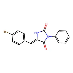 (5E)-5-[(4-bromophenyl)methylidene]-3-phenylimidazolidine-2,4-dione structure