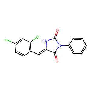 (5E)-5-[(2,4-dichlorophenyl)methylidene]-3-phenylimidazolidine-2,4-dione structure