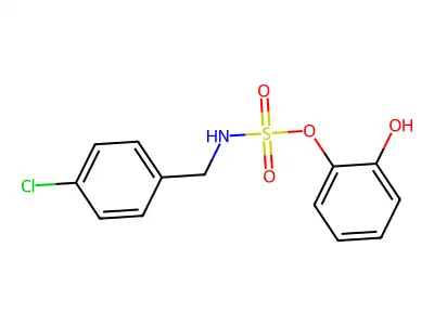 N-(4-chlorobenzyl)2-hydroxyphenylsulfamate structure